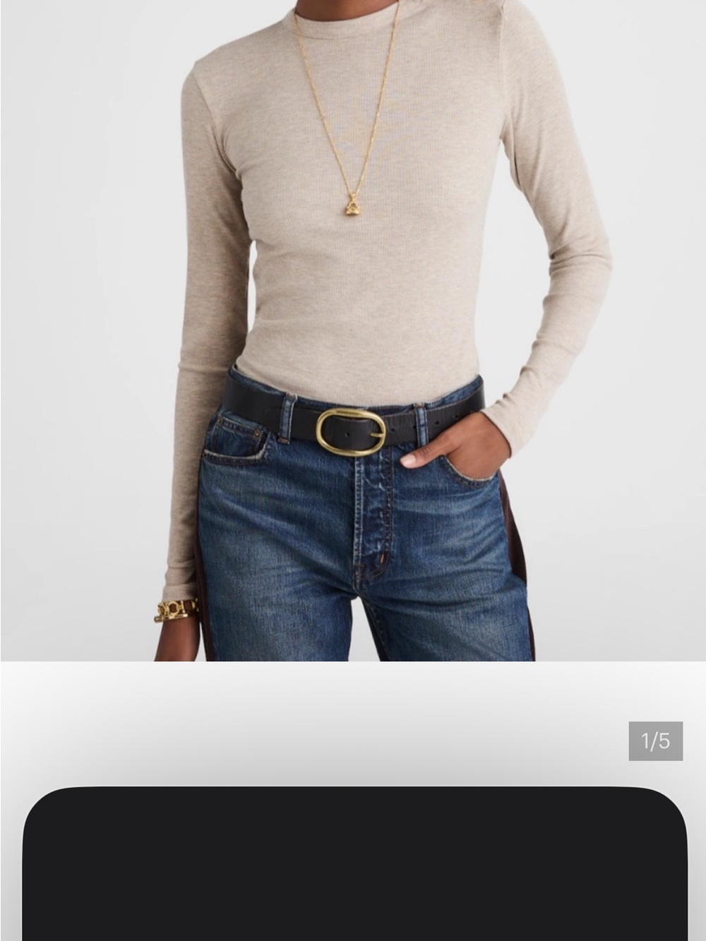 Madewell Ribbed Button Crewneck Tee